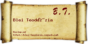 Blei Teodózia névjegykártya